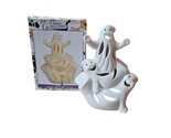 Ceramic Halloween Holiday Votive Candle Holder Three Happy Cheerful Ghosts - £11.32 GBP
