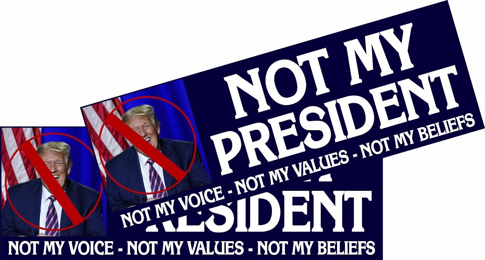 Not My President Anti Trump Political Bumper Sticker or Magnet BUY ONE G... - $4.94+