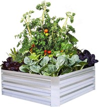 Galvanized Raised Garden Beds for Vegetables Metal Planter Boxes Outdoor... - £57.71 GBP