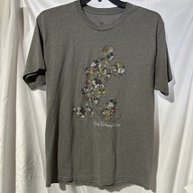 Disney Mickey Mouse Gray Cotton Graphic Tee T-Shirt Top Large - £11.67 GBP