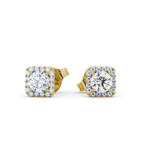 HaloLab Grown Round Diamond Earrings 14K Yellow Gold - $800.00