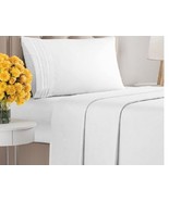 Sanders Solid 3 Piece Sheet Set WHITE Twin XL Easy Care Super Soft Fits ... - $415.29 MXN