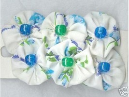 Blue and Green Bead Silky Hair Barrettes - $8.99