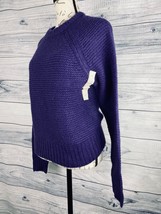 Carole Christian Chunky Knit Sweater Womens XS Long Sleeve Purple Crew N... - £17.23 GBP