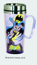DC Comics Batman Figure &amp; Bat Signal 15 oz. Acrylic Insulated Travel Mug, NEW - £9.30 GBP
