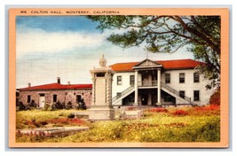 Colton Hall Monterey CA California UNP Unused Linen Postcard U17 - £2.41 GBP