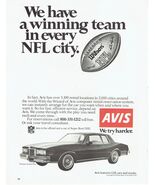 1978 Avis Rental Car Print Ad Pontiac Grand Prix Super Bowl XIII 8.5&quot; x 11&quot; - $356.24 MXN