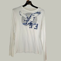American Eagle Mens Shirt Large White Long Sleeve With Graphics - $12.99