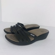 Crocs Rubber Rhonda Women’s Sandals Size 7 Brown Wedge Slip On Slides 14706 - $21.68