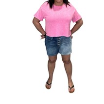 Risen High Rise Contrast Wash Button Fly Shorts Medium Blue/dark Blue - $29.70+