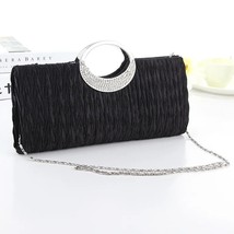 Fashion Women Satin Rhinestone Evening Clutch Bag Chain Handbag Elegant Beautifu - £136.99 GBP
