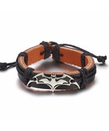 New BATMAN Bracelet Leather Adjustable Men&#39;s Women&#39;s Jewelry Unisex  - £12.70 GBP