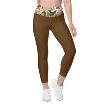 New Women&#39;s 2XS-6XL Leggings Tight Fit High Waisted Solid Brown Contrast... - $29.77+