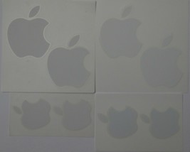 8 Apple Original Authentic White Stickers Decals Lot 4 Large and 4 Small Genuine - £8.11 GBP