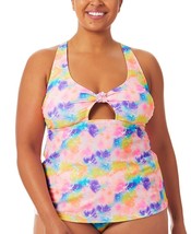 MSRP $40 California Waves Plus Size Tie Dye Dreams Tankini Top Size 1(16/18) - £9.70 GBP