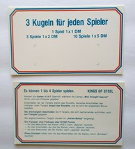 Kings Of Steel Pinball Instruction Cards Set of (2) 1984 German Text NOS - £19.13 GBP