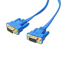 DTech Flat Thin Extra Long VGA Cable 25 ft Male to Male 15 Pin Connector... - £22.01 GBP