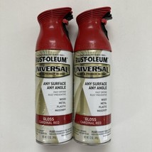2 Pack - Rustoleum Universal Cardinal Red Gloss Spray Paint, 12 oz ea - £40.12 GBP