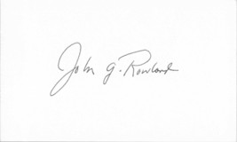 John G. Rowland Signed Autographed 3x5 Index Card - Governor of CT - $7.95