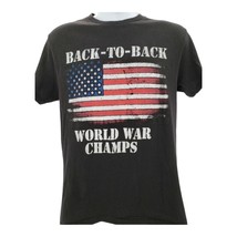 2 Monkeys &#39;Back to Back World War Champs&#39; Blk Mens S/S T-Shirt Size M - £20.04 GBP