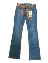 NEW L.E.I. Ashley Boot Cut Jeans Low Rise Juniors Size 1 Y2K Flap Pocket Belt - £18.76 GBP