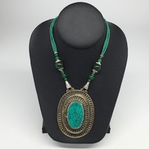 Turkmen Necklace Antique Afghan Tribal Turquoise Inlay Beaded ATS Necklace VS34 - £17.18 GBP