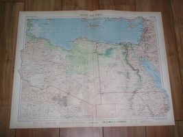 1956 Vintage Map Of Libya Egypt Africa Israel Jordan Palestine Scale 1:5,000,000 - $29.40