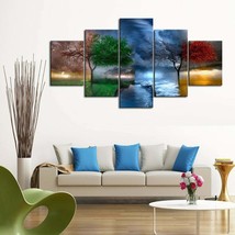 Multi Panel Print 4 Seasons Canvas 5 Piece Four Wall Art Landscape Picture - £21.75 GBP+