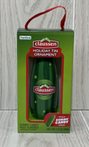 Claussen Pickle Christmas ornament NIB tin candy filled for prize refill... - $7.20