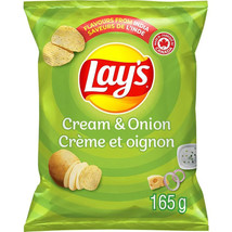 6 Bags of Lay’s Cream &amp; Onion Ridged Potato Chips 165g Each - Free Shipping - £35.57 GBP