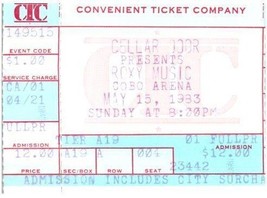Vintage ROXY Musique Concert Ticket Stub Peut 15 1983 Detroit - £26.89 GBP