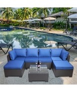 7-Piece Rattan Patio Sofa Set w/ Cushions - $12,421.49 MXN