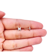 18ct Gold Natural Round Diamond Flower Childrens Stud Earrings 0.14ct - $848.21 CAD