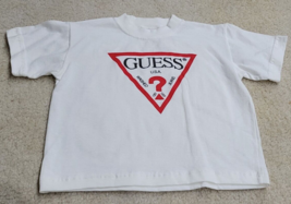 Vintage Baby Guess Logo Jeans Toddler Baby Size Medium T Shirt - £8.89 GBP