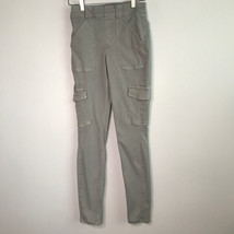 SPANX Pant Gray S Cargo Pocket Twill  Slim Crop Stretch Shaping Tummy Co... - $18.39