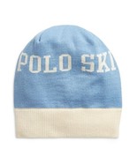 Polo Ralph Lauren Polo Ski Logo Merino Wool Beanie Sutton Blue/Cream-S/M - £38.31 GBP