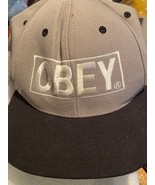 OBEY STitched Adjustable Snap Back Hat Grey/Black*Pre-Owned* bb1 - $284.91 MXN