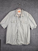 Crocs Croslite Grey Shirt Short Sleeve Button Up Shirt  XXL - $17.99