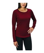 Seg&#39;ments Womens Top Dark Red Merino Wool Long Sleeves Breathable Soft - $63.36 CAD