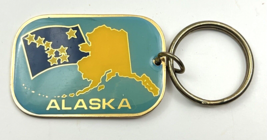 A.C.E. Alaska Keychain State Shape And Flag Travel Souvenir Blue Key Ring - $9.90