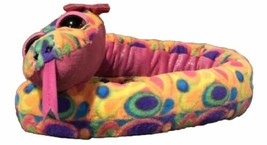 Wild Republic Multicolor Tie Dye Retro Girl Snake Pink Bow Plush 54&quot; Sparkle - $13.99