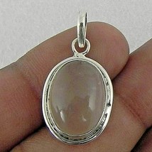 Argent Massif 925 Rose En Quartz Pierre Précieuse Fait À La Main Pendentif - £41.43 GBP