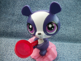 McDonald&#39;s Littlest Pet Shop Hasbro Purple Panda Happy Meal Toy Figure 3&quot;  - £1.19 GBP