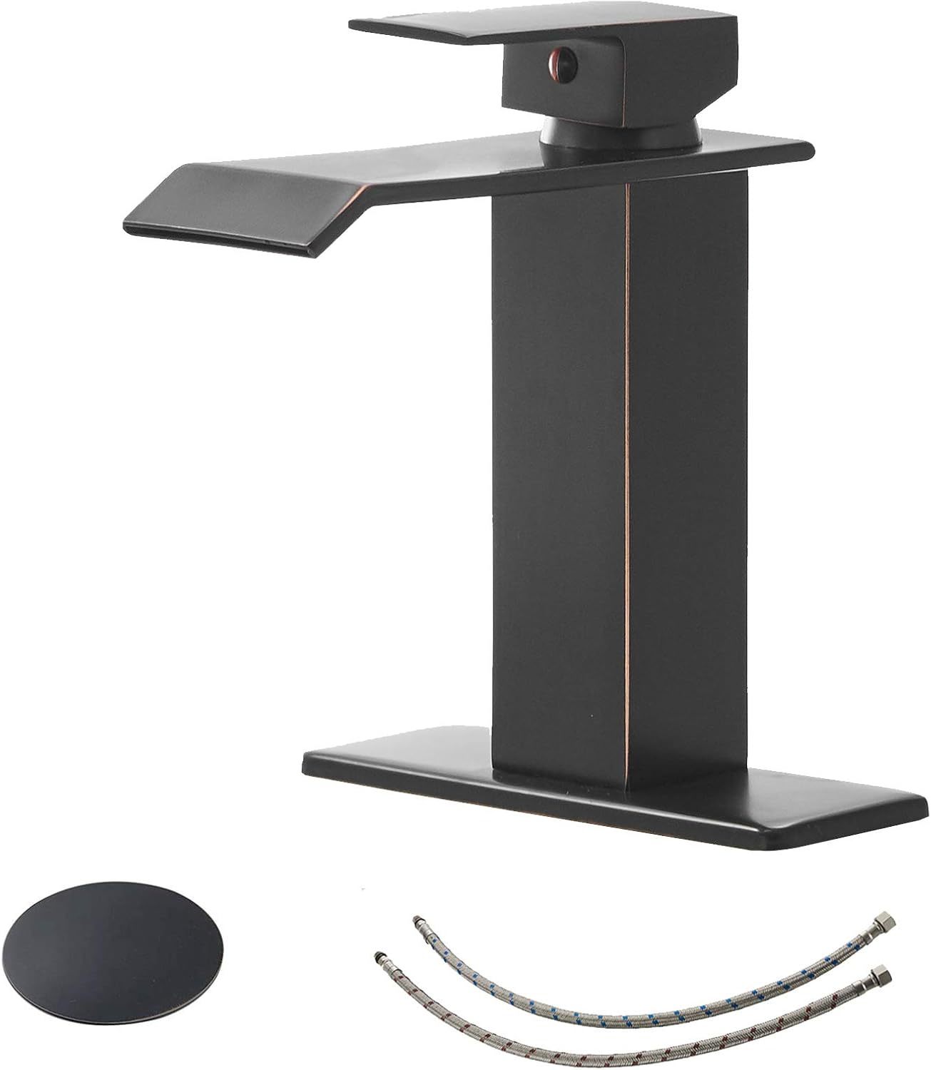 Bwe Oil Rubbed Bronze Bathroom Faucet Modern Waterfall Single Hole Bathr... - $31.99