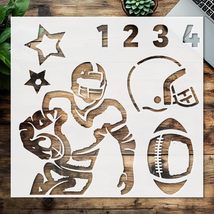 Football Stencil  Reusable Sports Craft Template with Player, Helmet, B... - $15.67