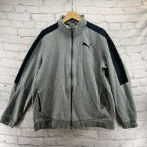 Puma Sweat Track Jacket Mens Sz L Large Gray Full Zip Athletic  - $29.69
