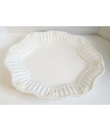 Lenox Butlers Pantry 20&quot; Oval Serving Platter White Cream Scrolled Tradi... - £44.59 GBP
