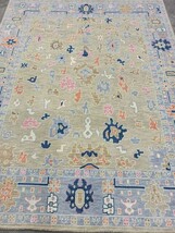 Oushak Hand Knotted Turkish Design Rug living room Beige Checkered Rug C... - $314.14+