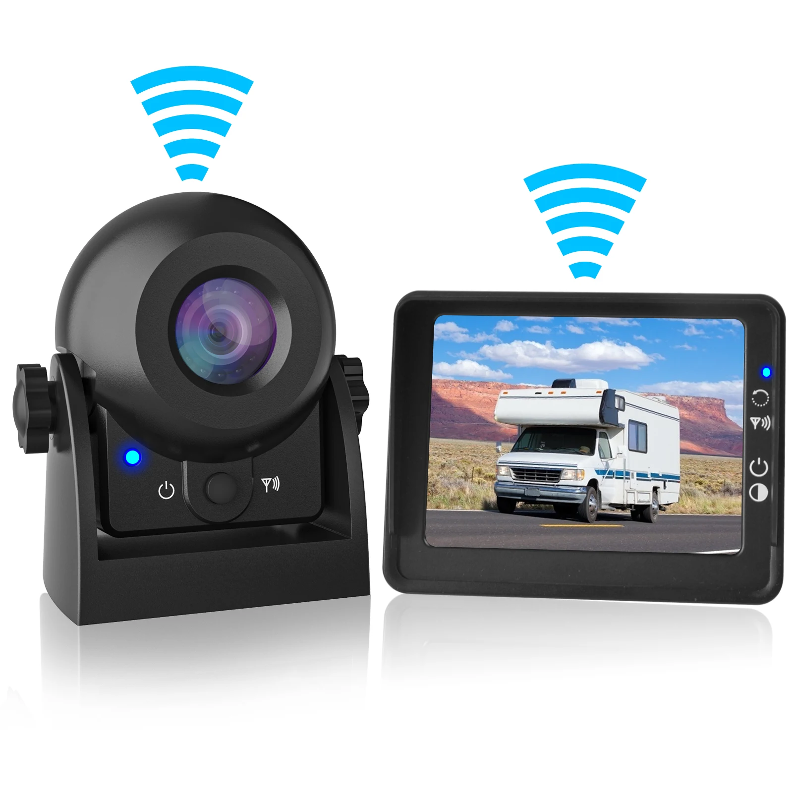 MHCABSR WiFi Wireless Reversing Camera with 3.5 Inch LCD ahd Monitor IP68 - £128.67 GBP