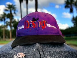 Goofy&#39;s Hat Co Embroidered Snapback Hat Purple Black Walt Disney World  - £18.38 GBP